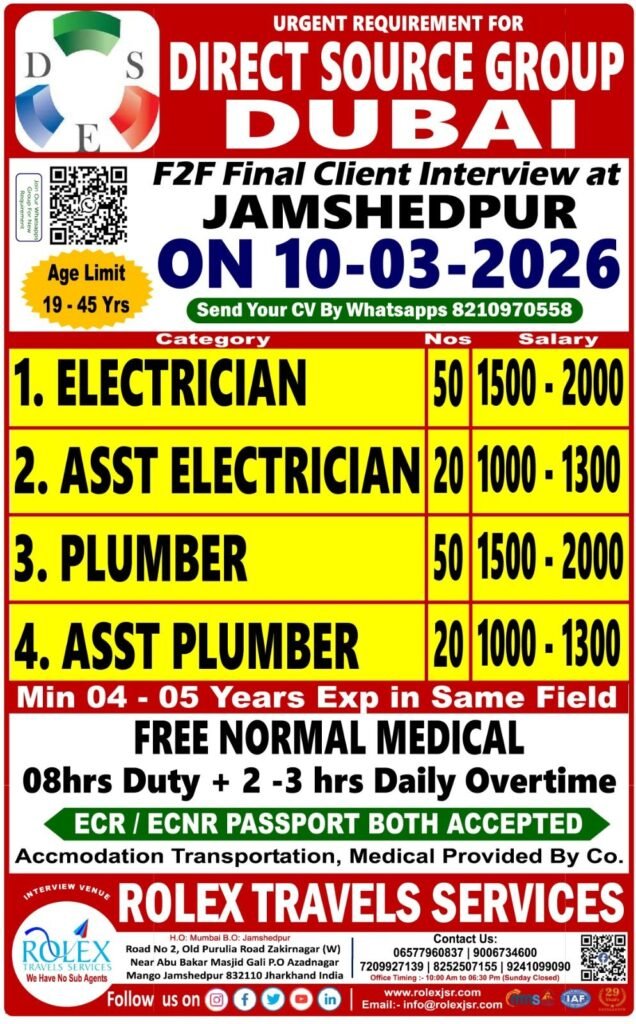 Dubai Direct Source Group Hiring 2026 – Interview in March 2026