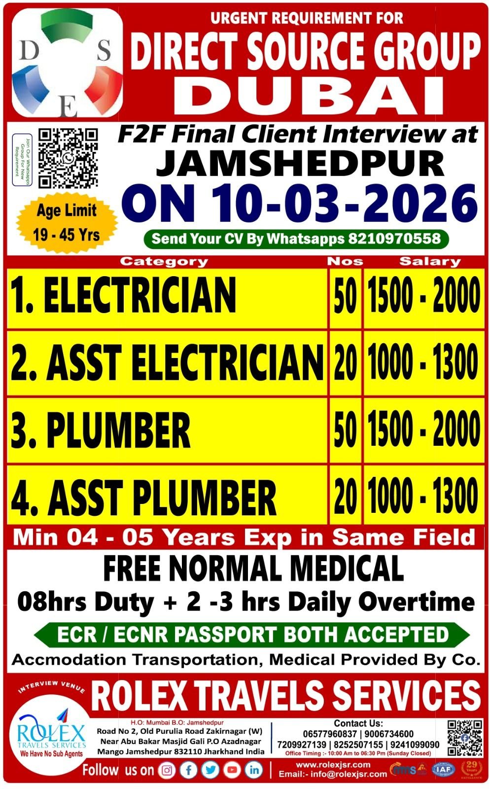 Dubai Direct Source Group Hiring 2026 – Interview in March 2026