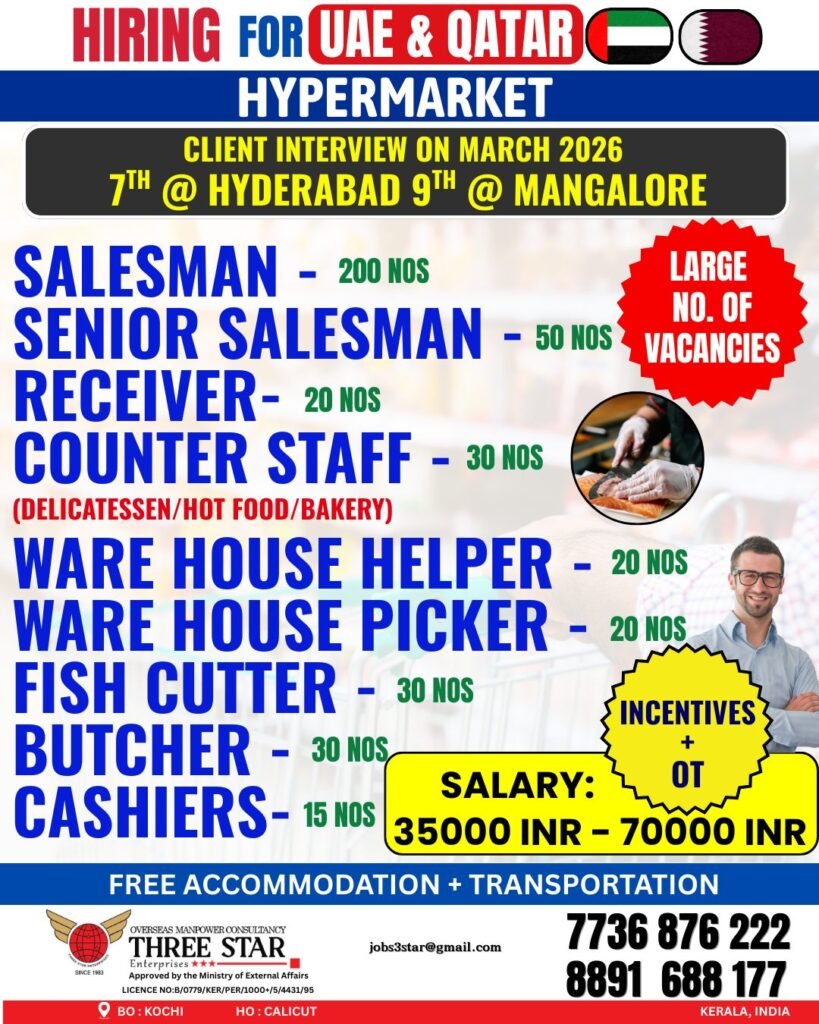 Big Opportunity: Hypermarket Jobs In UAE & Qatar - Apply Now
