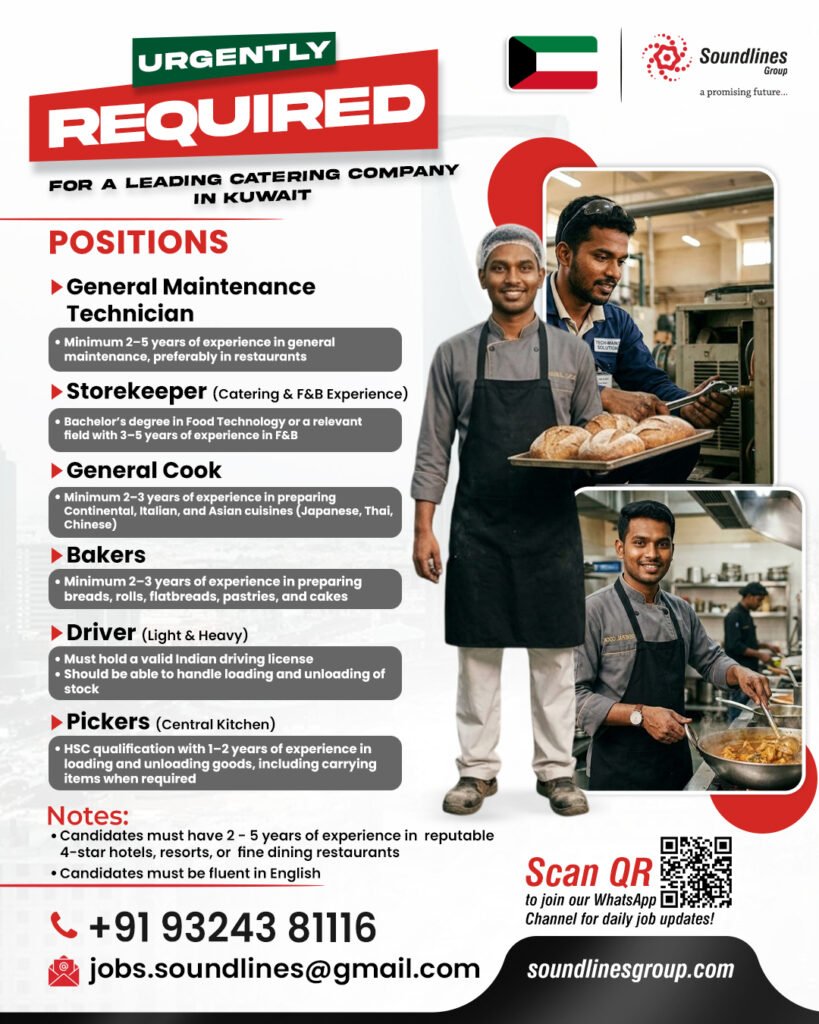 Recruiting For A Leading Catering Company In Kuwait