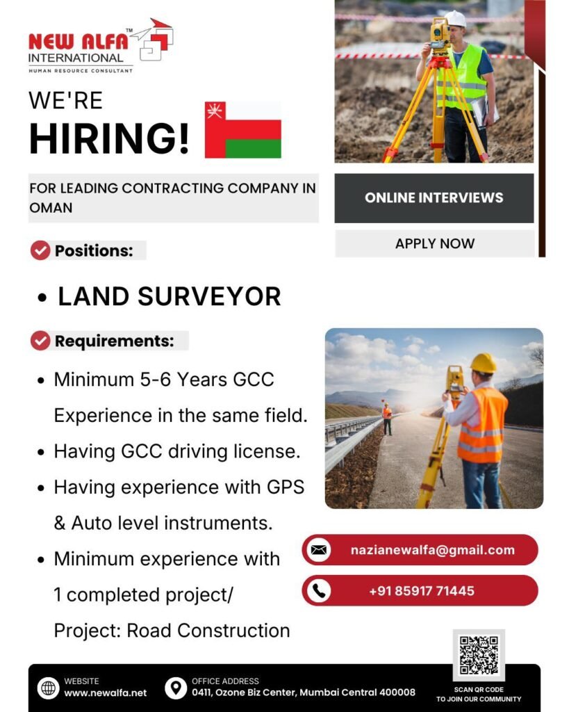 Hiring Land Surveyor For Oman - Apply Today Hiring Land Surveyor For Oman - Apply Today