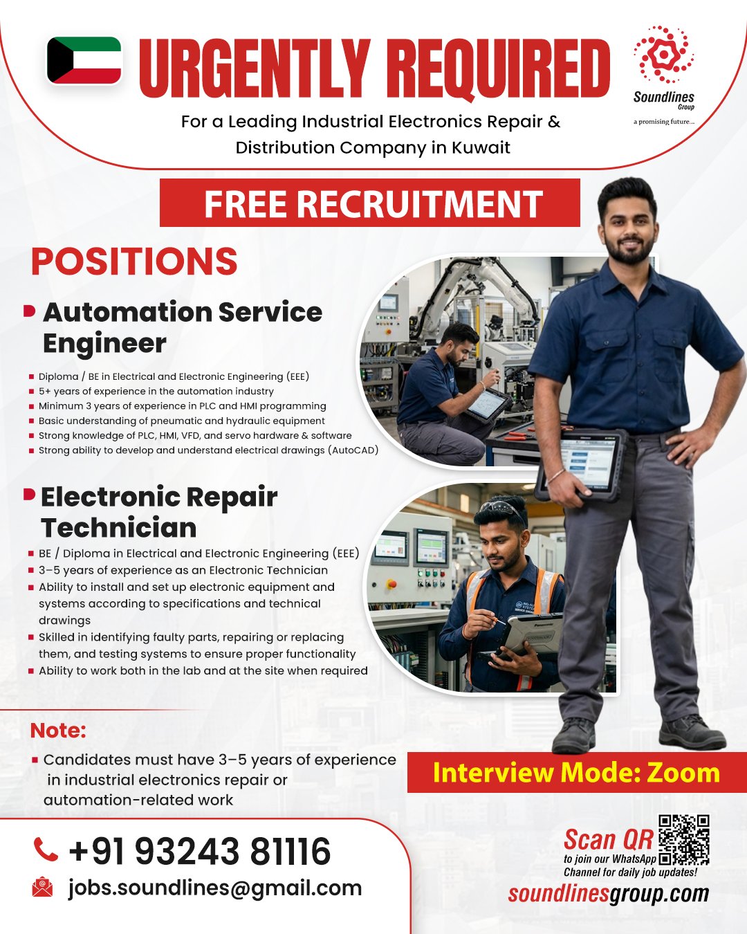 Hiring For a Leading Industrial Electronics Repair & Distribution Company in Kuwait