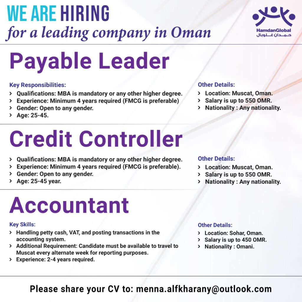hiring for a leading company in Oman