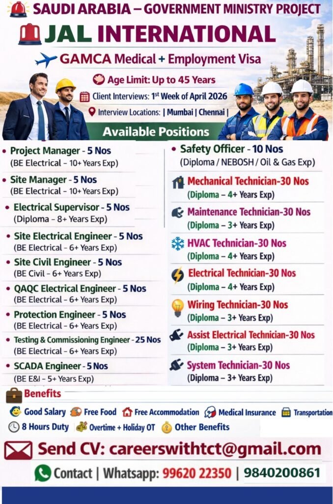 Saudi Arabia Government Ministry Project Jobs 2026 - Hiring For JAL International
