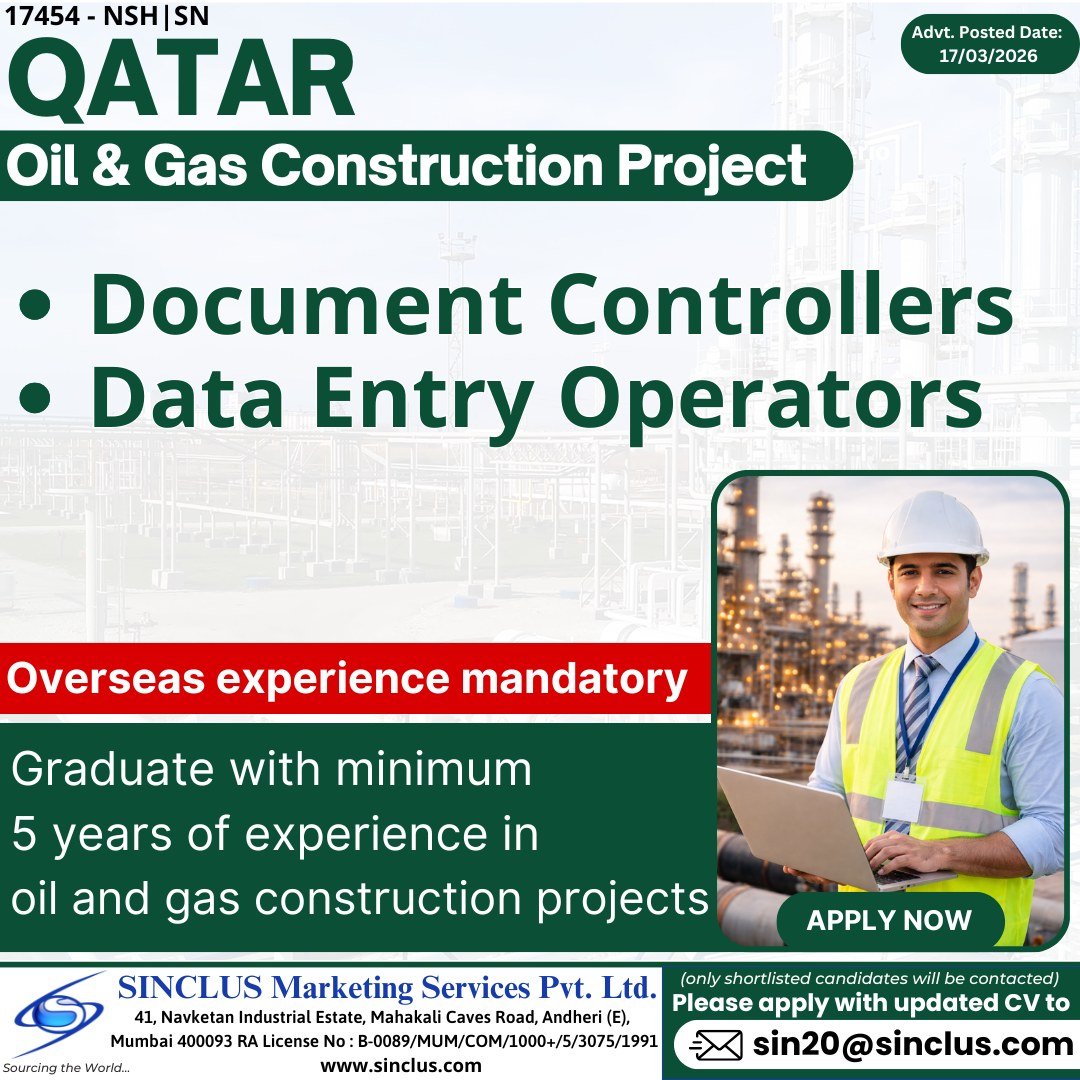 Hiring for Qatar – Oil & Gas Construction Project 