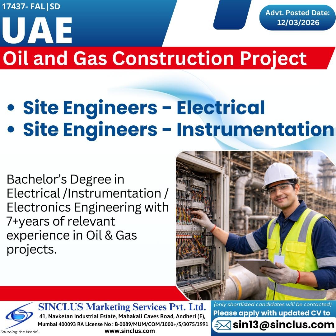 Hiring for UAE – Oil & Gas Construction Project - Apply Online