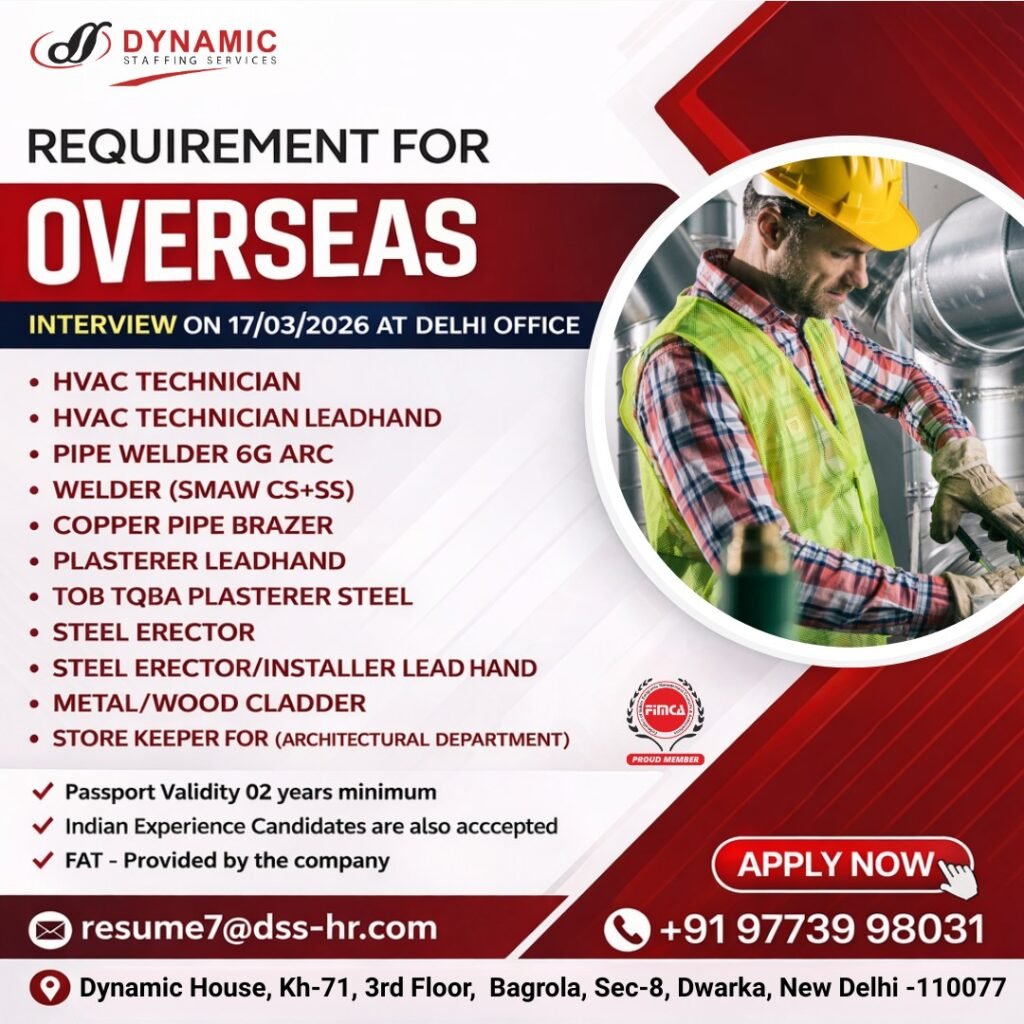 Job Opportunity for Overseas - Apply Today