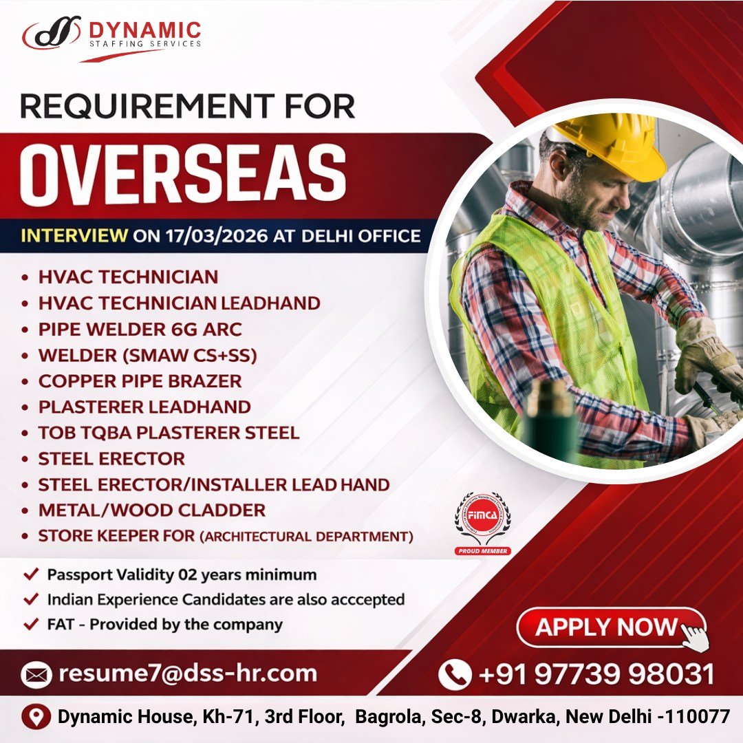 Job Opportunity for Overseas - Apply Today