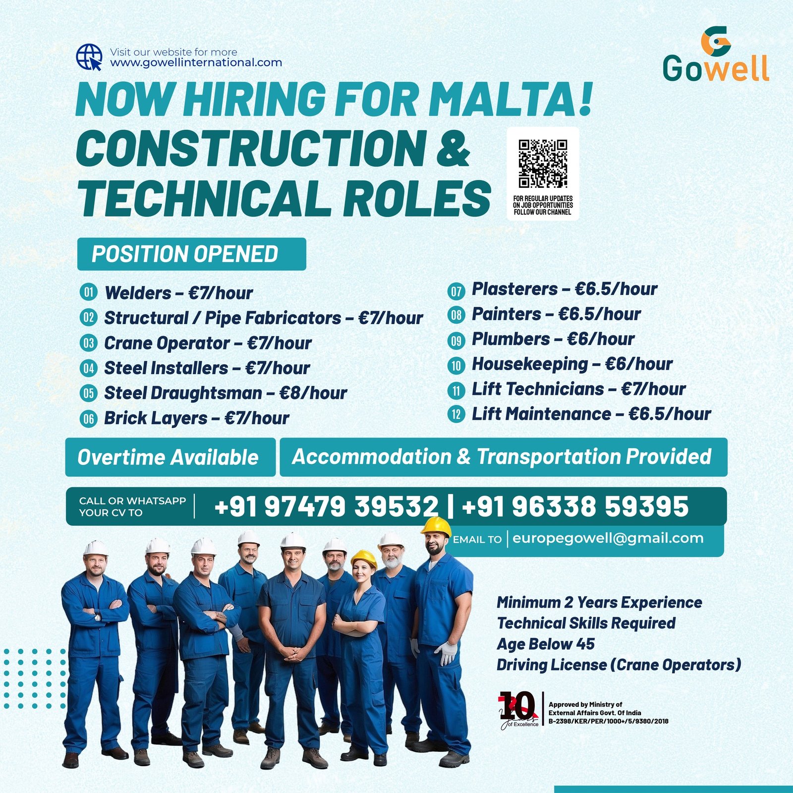 Malta Jobs 2026 – Construction & Technical Hiring
