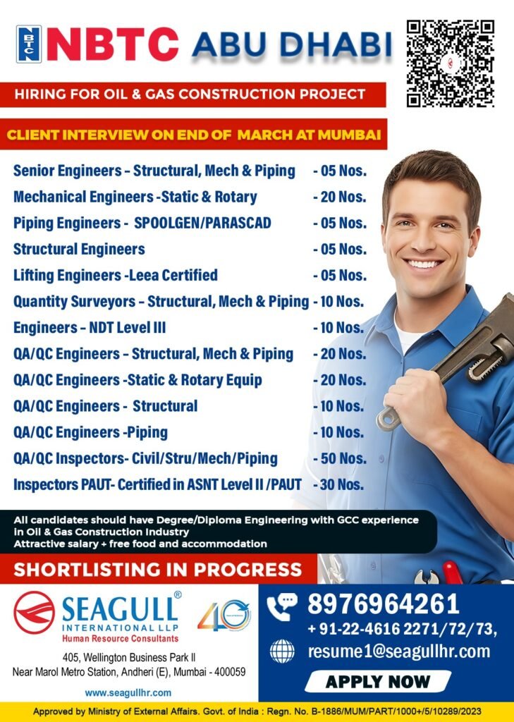 UAE Abu Dhabi Hiring 2026 – Oil & Gas Construction Jobs | Apply Now