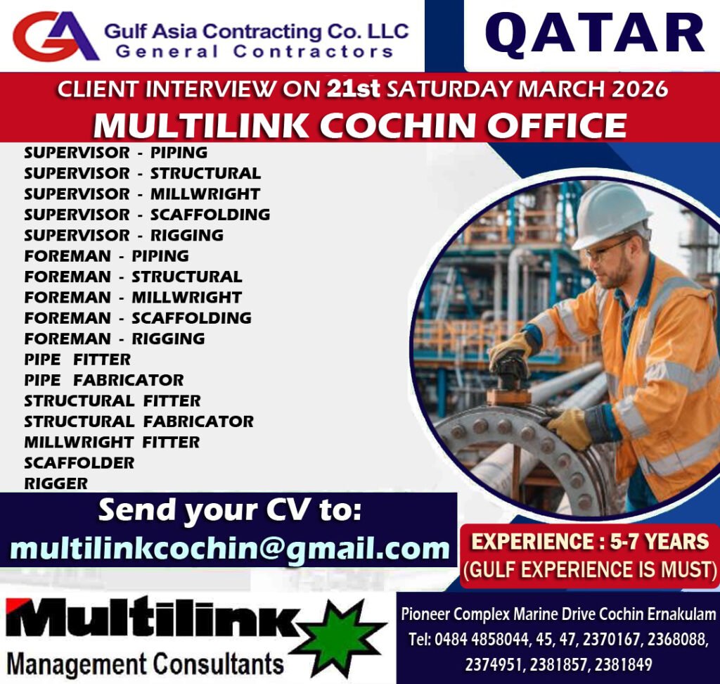 Qatar Jobs 2026 – Gulf Asia Contracting Company Hiring | Apply Now Qatar Jobs 2026 – Gulf Asia Contracting Company Hiring | Apply Now