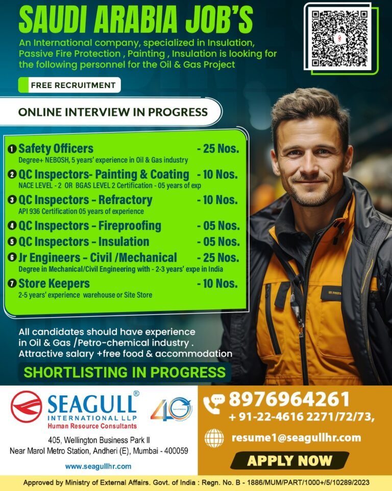 Saudi Arabia Oil & Gas Jobs 2026 – Free Recruitment | Apply Online