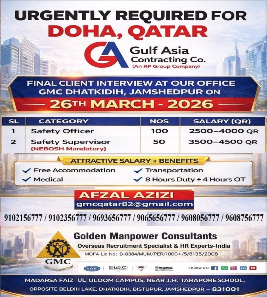Qatar Job Vacancies 2026 – Gulf Asia Contracting Company
