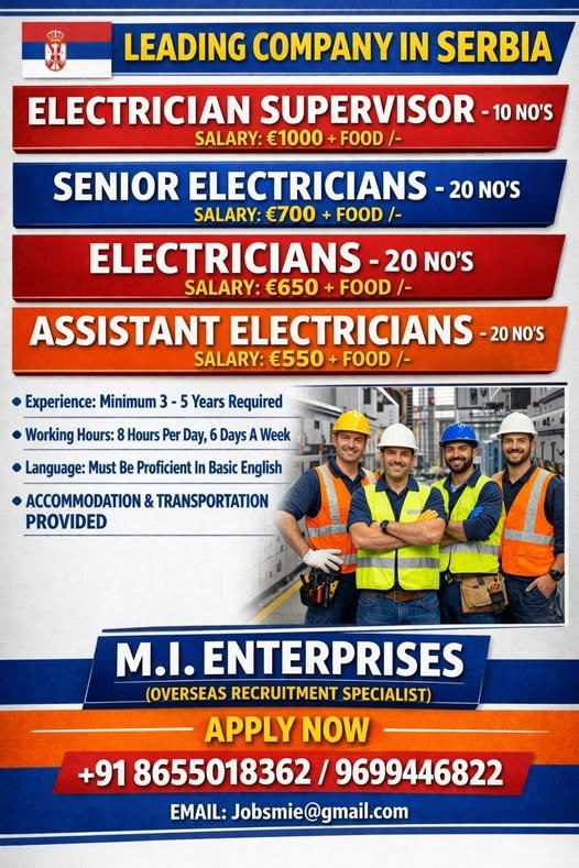 Urgent Hiring for Leading Company in Serbia