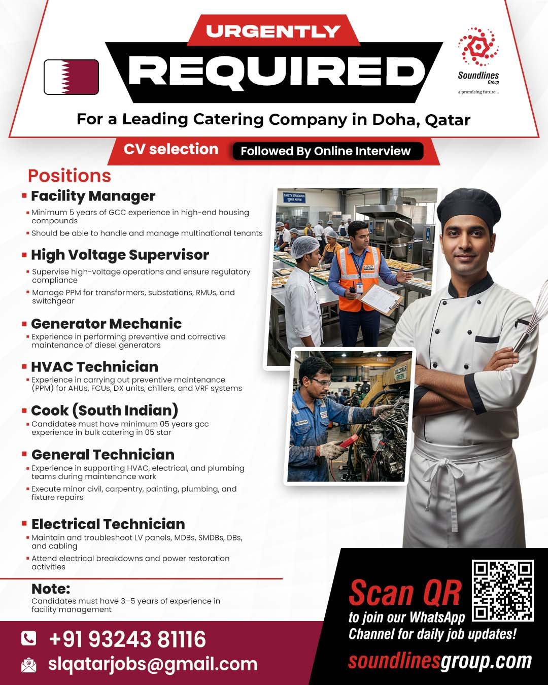 Qatar - Hiring For a Leading Catering Company in Doha - CV Selection