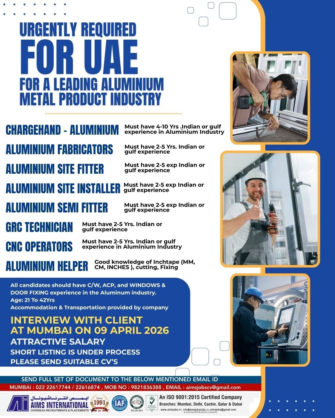 UAE Aluminium Industry Jobs 2026 – Urgent Hiring