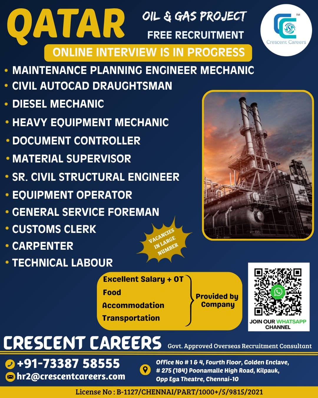 Qatar Oil & Gas Jobs 2026 – Free Recruitment | Large Vacancies Apply Online
