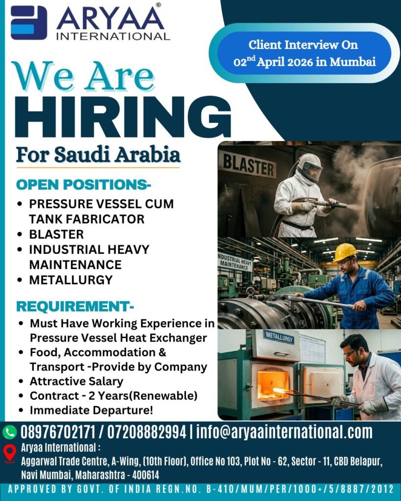 Saudi Arabia Jobs 2026 – Hiring for Prestigious Company | Direct Interview