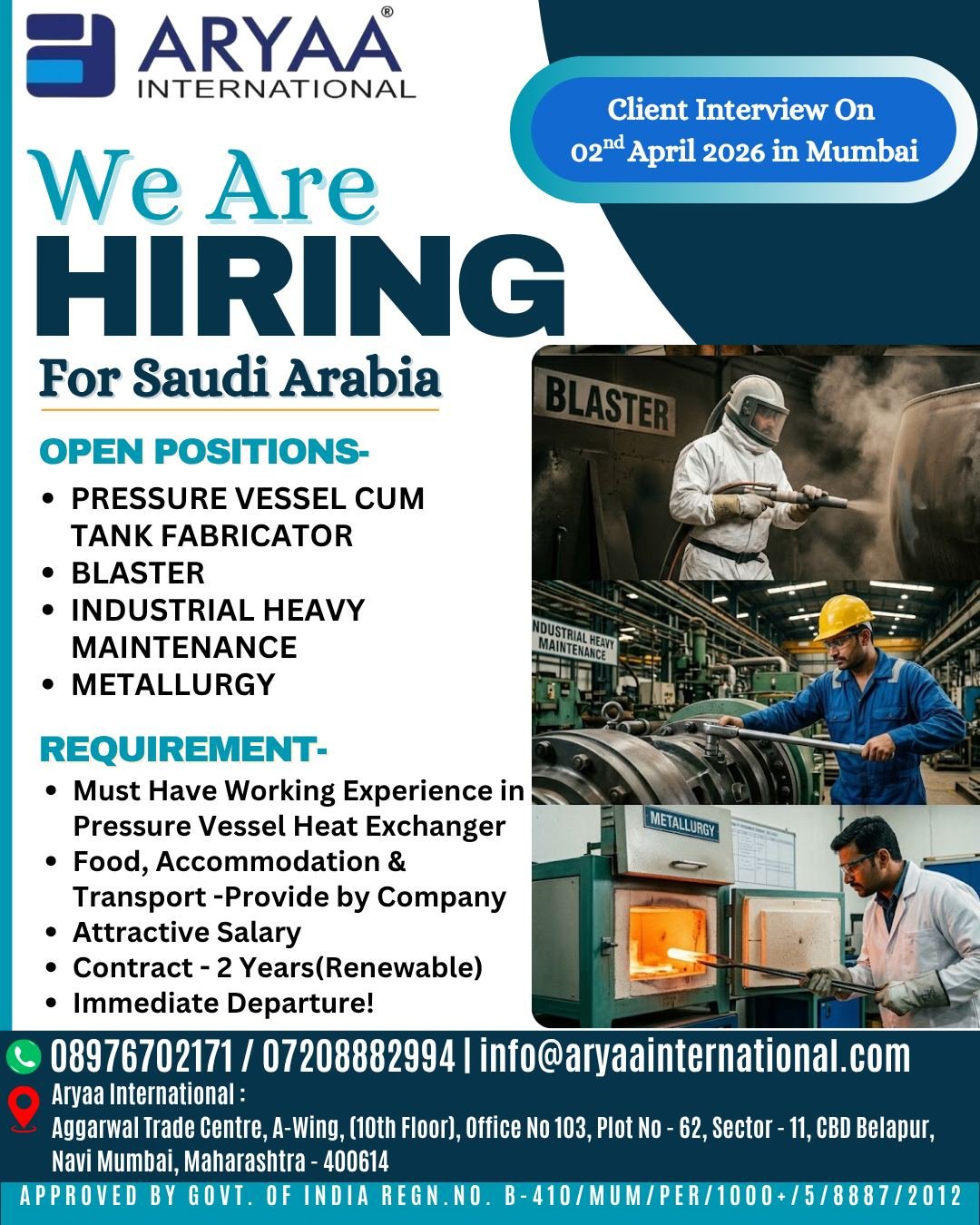 Saudi Arabia Jobs 2026 – Hiring for Prestigious Company | Direct Interview