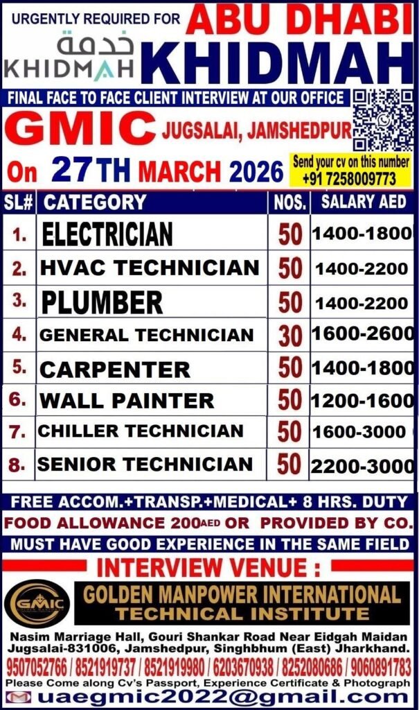 UAE Abu Dhabi Job Vacancies 2026 – Khidmah Company Hiring