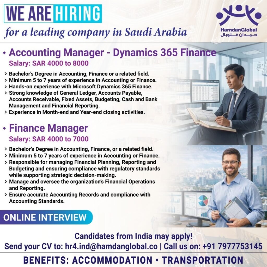 hiring for a leading company in Saudi Arabia - Online Interview