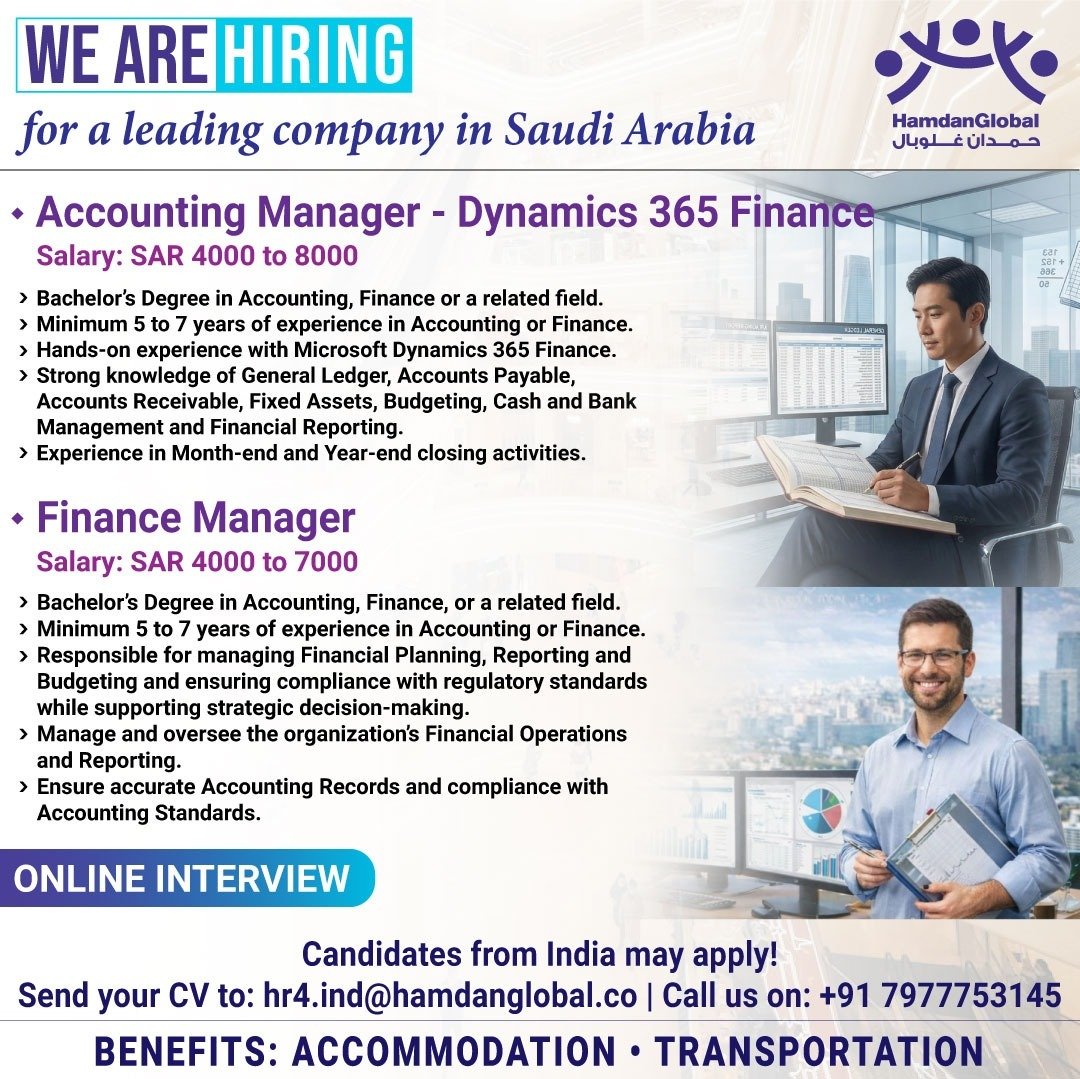 hiring for a leading company in Saudi Arabia - Online Interview