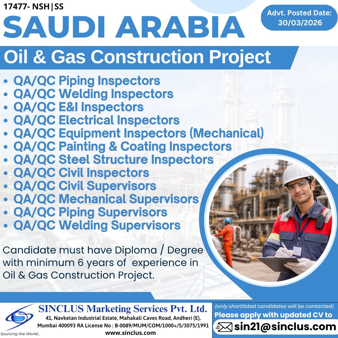 Saudi Arabia Oil & Gas Jobs 2026 – Urgent Hiring | Apply Online