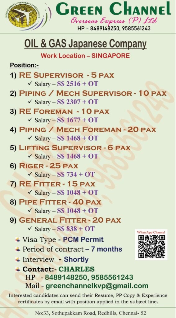 Singapore Oil & Gas Jobs 2026 – Hiring For Japanese Oil & Gas Company | Apply Now