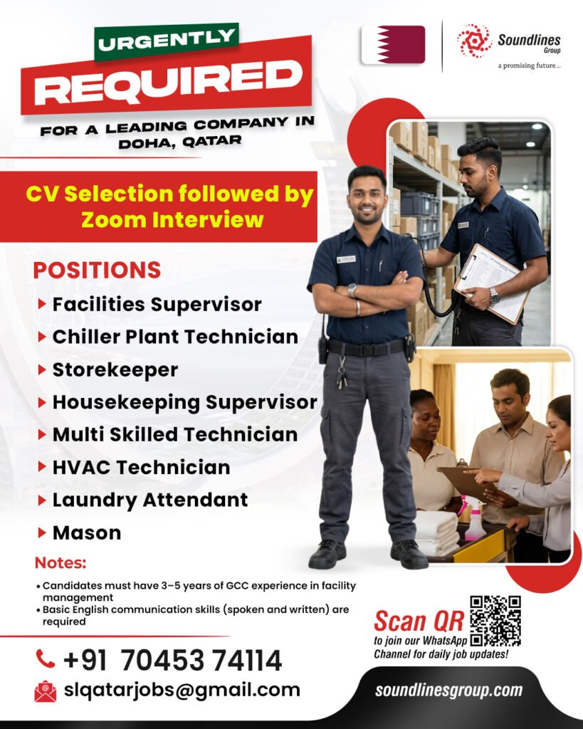 Qatar Facility Management Jobs 2026 – Free Recruitment | Apply Now