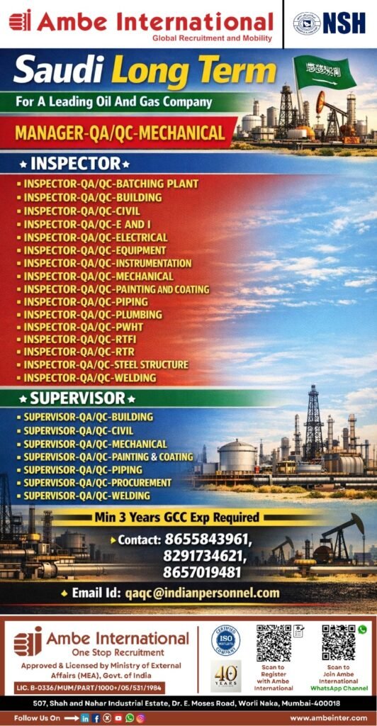 Saudi Arabia Oil & Gas Jobs – Long-Term Project