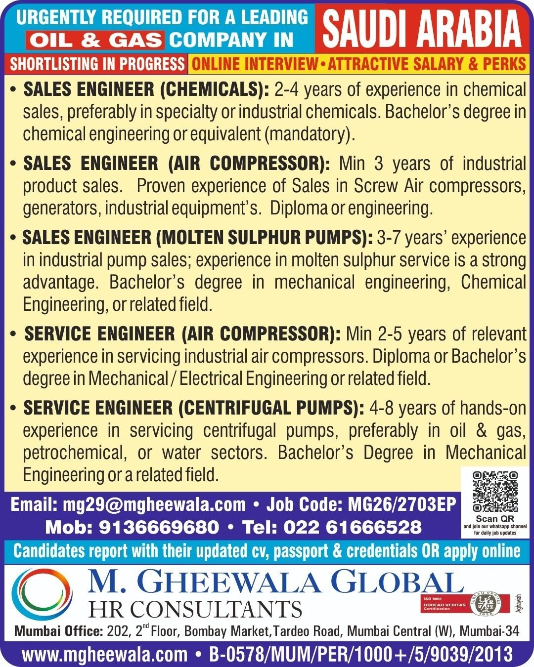 Saudi Arabia Oil & Gas Jobs – Engineers Hiring Now