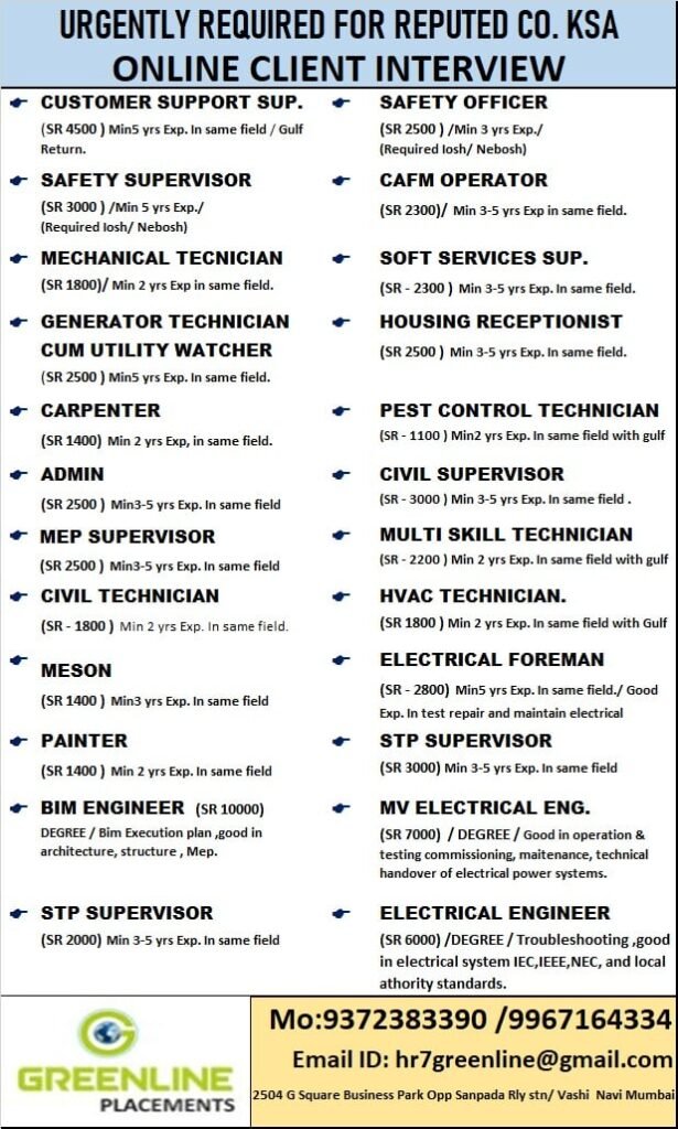 Saudi Arabia Jobs 2026 – Online Client Interview for Reputed Company