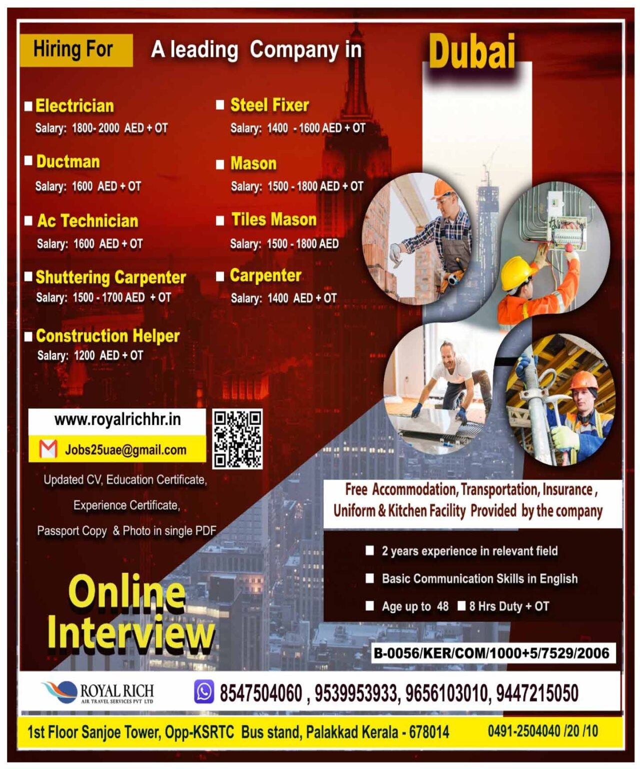 Dubai Construction Jobs 2026 | Apply Online