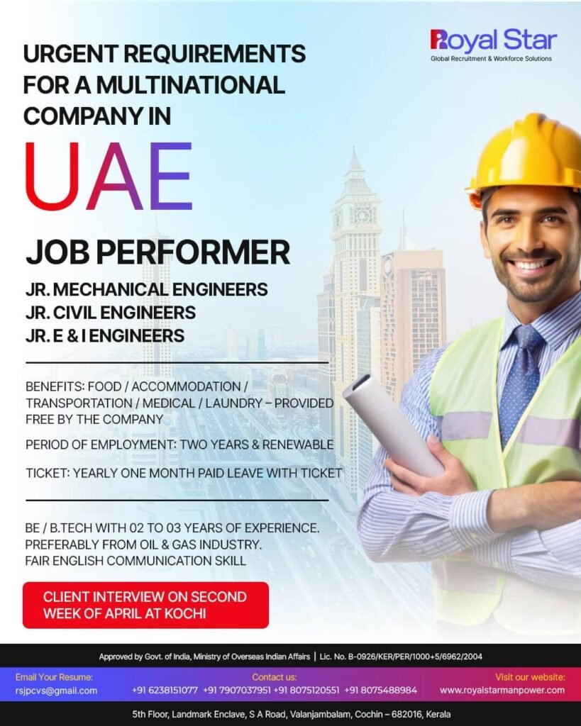 UAE Job Vacancies 2026 – Multinational Company Hiring