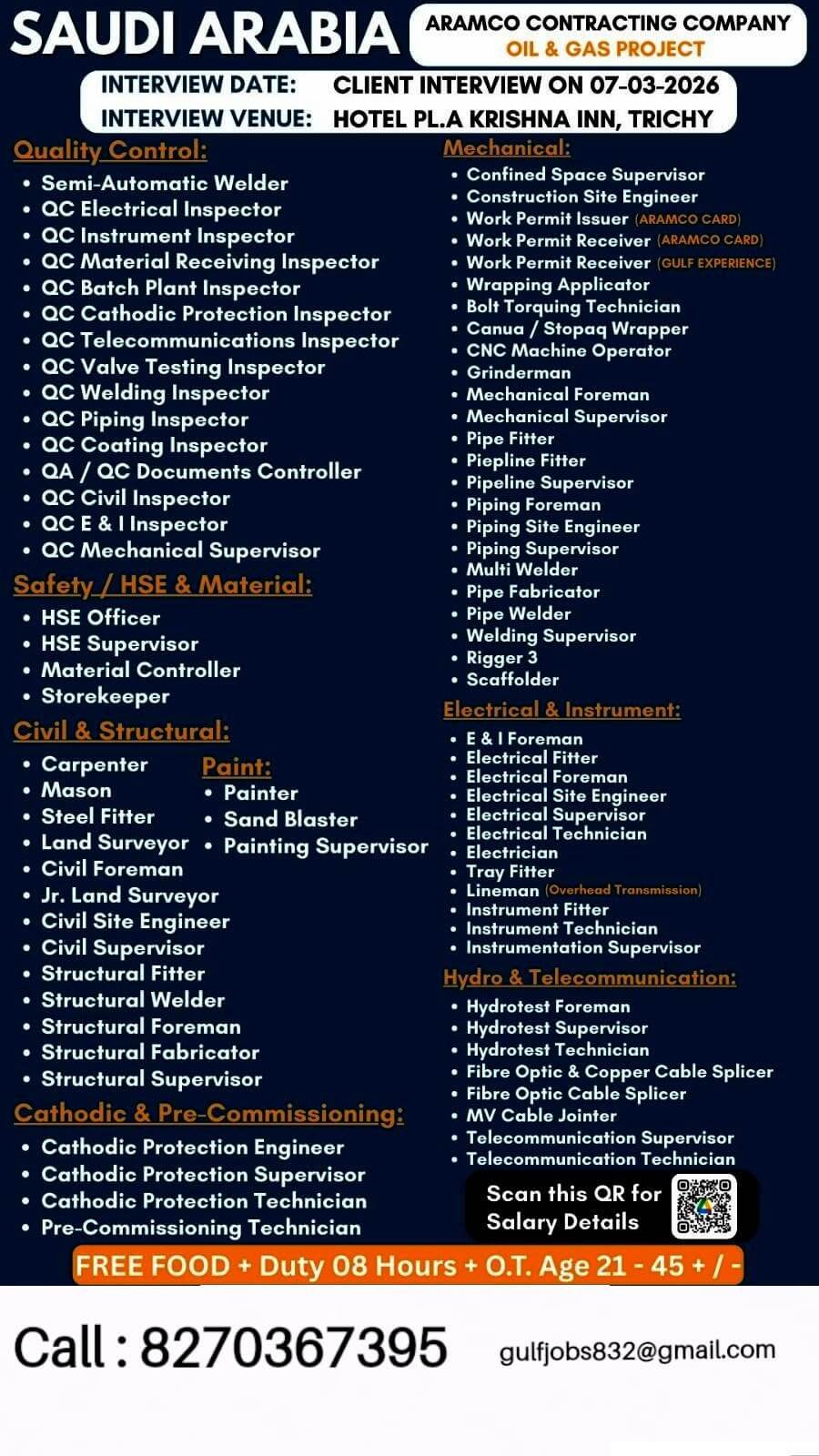 Saudi Arabia Oil & Gas Jobs 2026 – Aramco Contracting Company Hiring | Apply Now