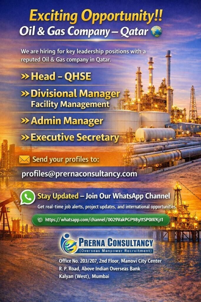 Urgent Hiring for Oil & Gas Company in Qatar