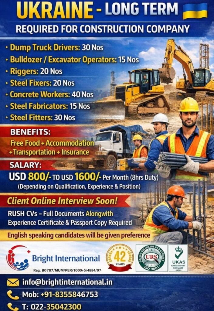 Construction Jobs in Ukraine – Long-Term Opportunities | Apply Now (2026)