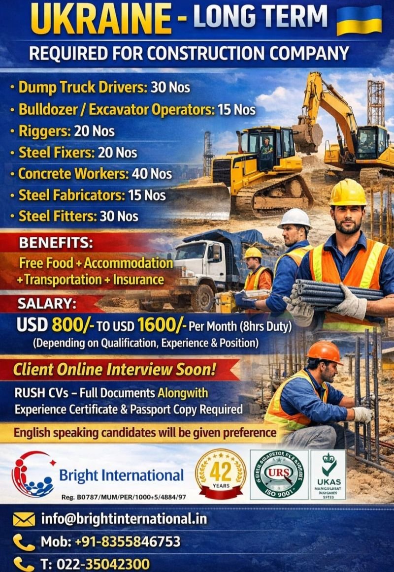 Construction Jobs in Ukraine – Long-Term Opportunities | Apply Now (2026)