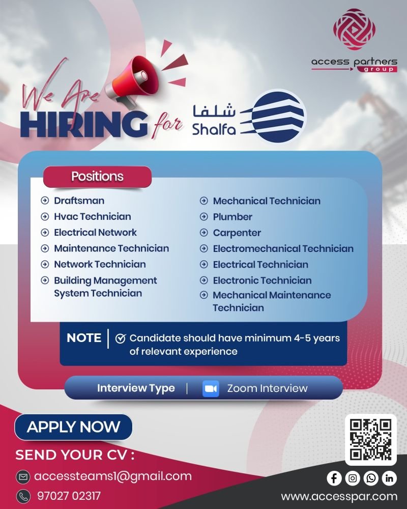 Saudi Arabia : Hiring For shalfa facilities management company | Apply Online