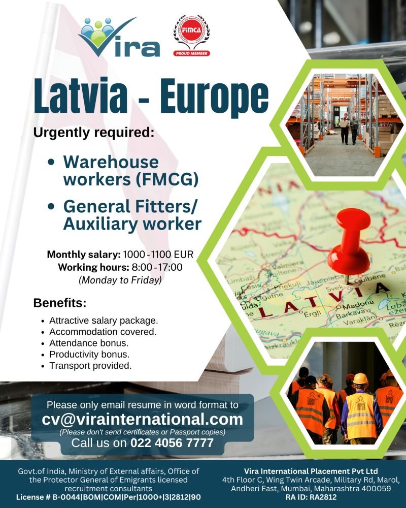 Urgent Hiring For Latvia Europe