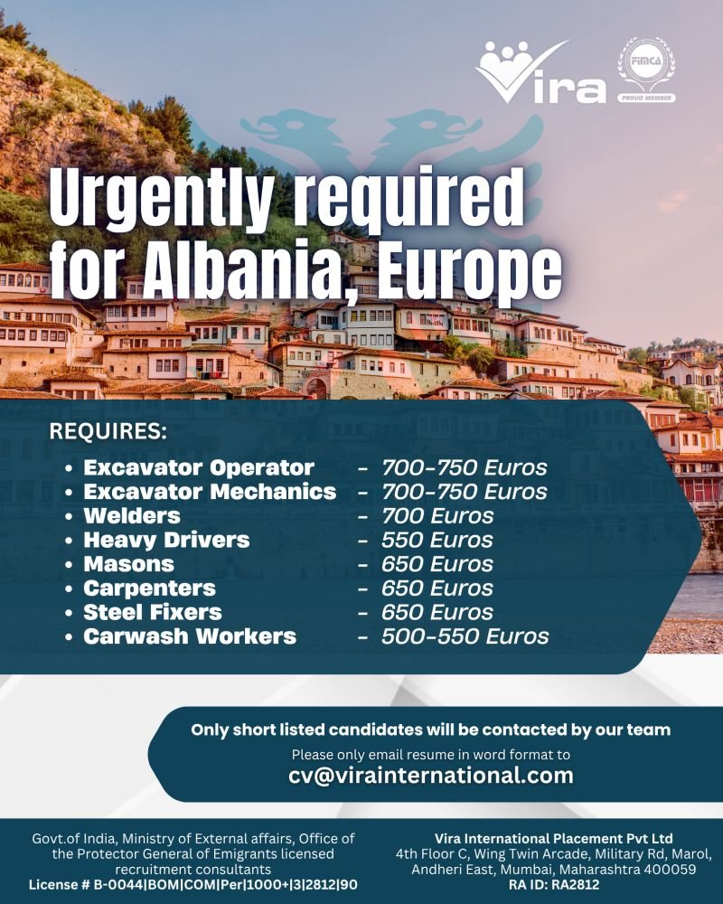 Urgently Hiring For Albania Europe Urgently Hiring For Albania Europe