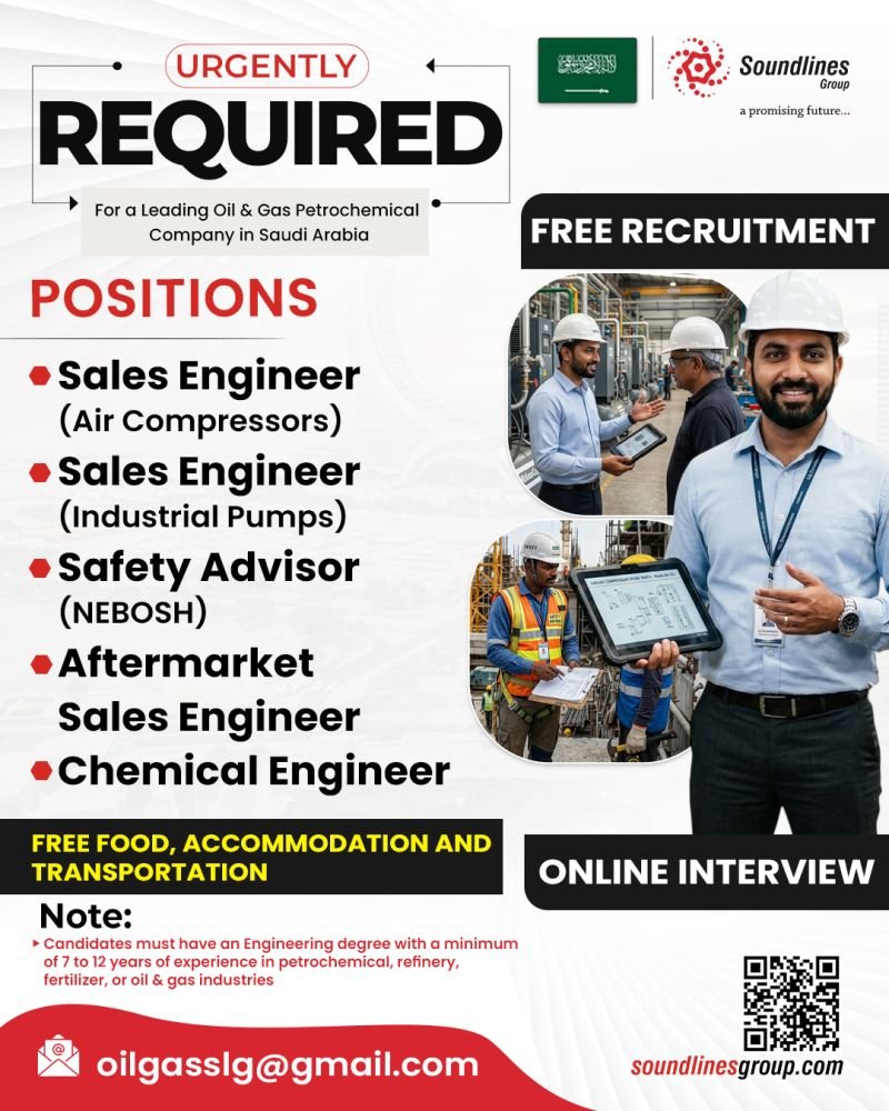 Hiring For a Leading Oil & Gas Petrochemical Company in Saudi Arabia