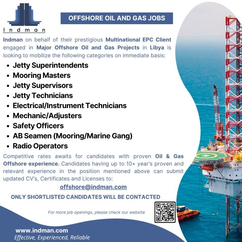 Offshore Oil and Gas Jobs in Libya 2026 – EPC Projects Hiring Now | Apply Online