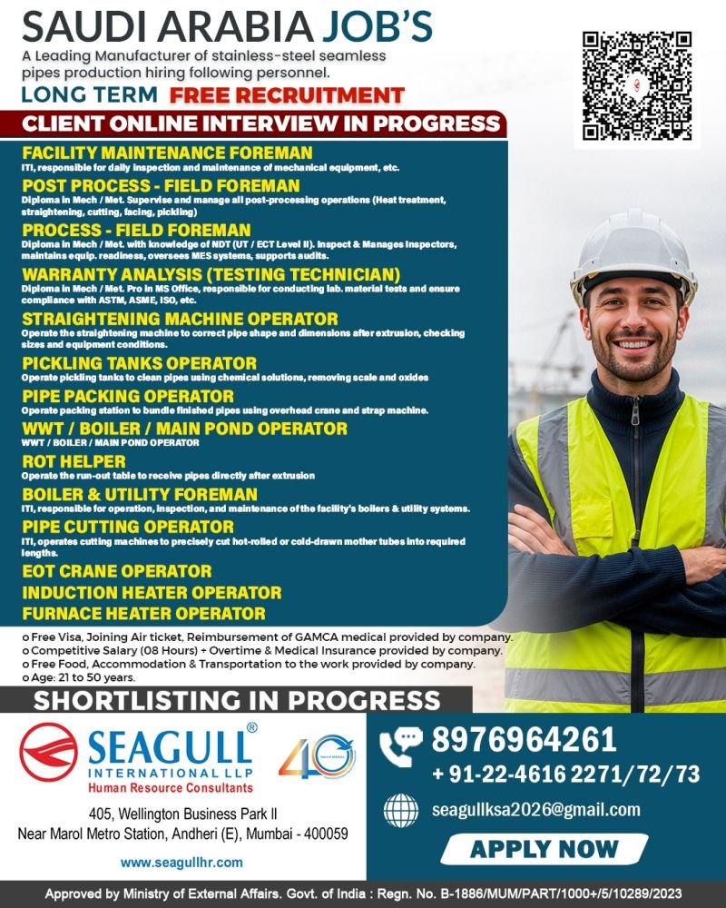 Saudi Arabia Jobs 2026 – Apply for Steel Pipe Manufacturing Roles Saudi Arabia Jobs 2026 – Apply for Steel Pipe Manufacturing Roles