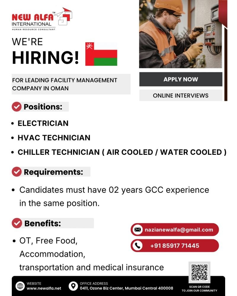 Hiring for a Leading Facility Management Company in Oman | Online Interviews Hiring for a Leading Facility Management Company in Oman | Online Interviews
