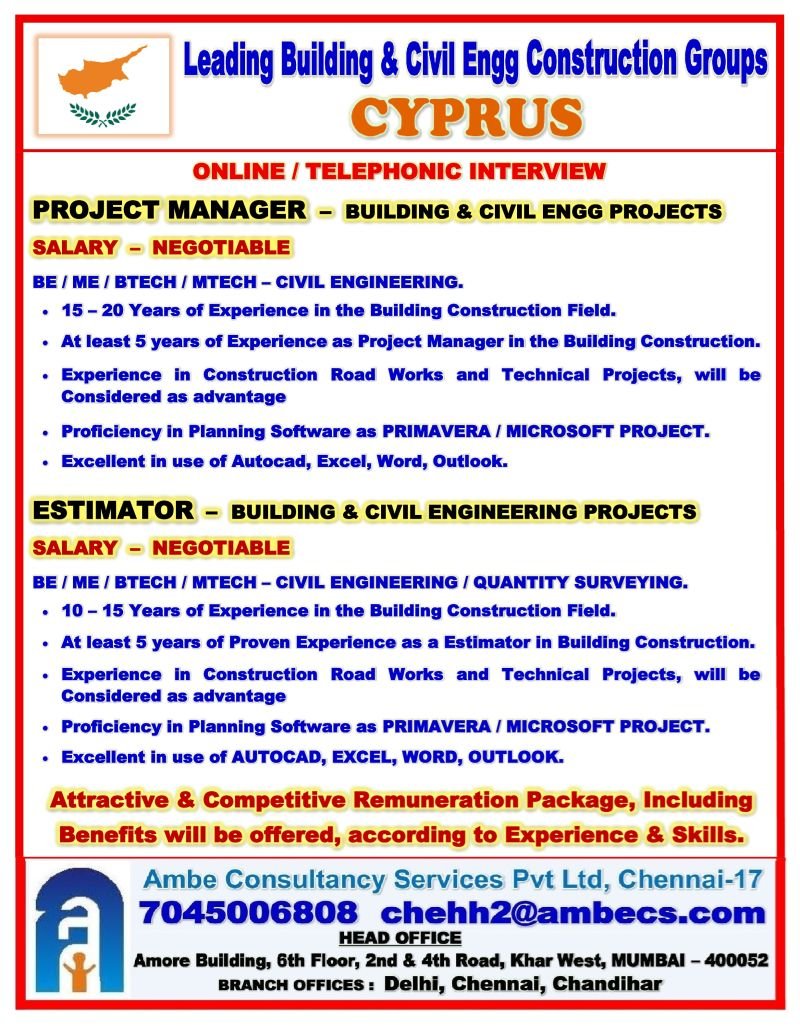 Cyprus Jobs 2026 – Building & Civil Engineering Opportunities