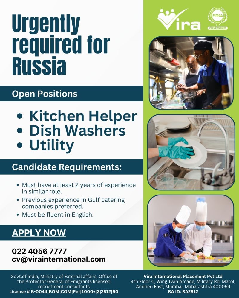 Urgently Hiring For Russia Urgently Hiring For Russia