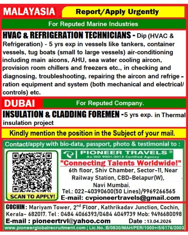 Hiring For Malayasia & Dubai Hiring For Malayasia & Dubai