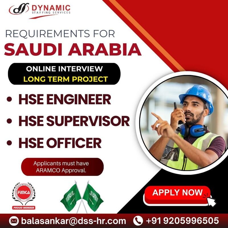 Urgent HSE Job Openings in Saudi Arabia