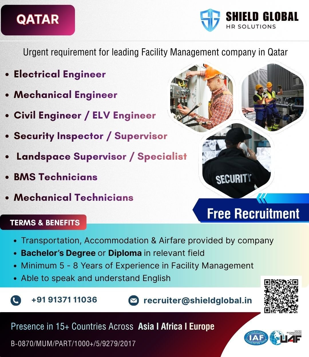 Urgent Hiring for Facility Management Company in Qatar